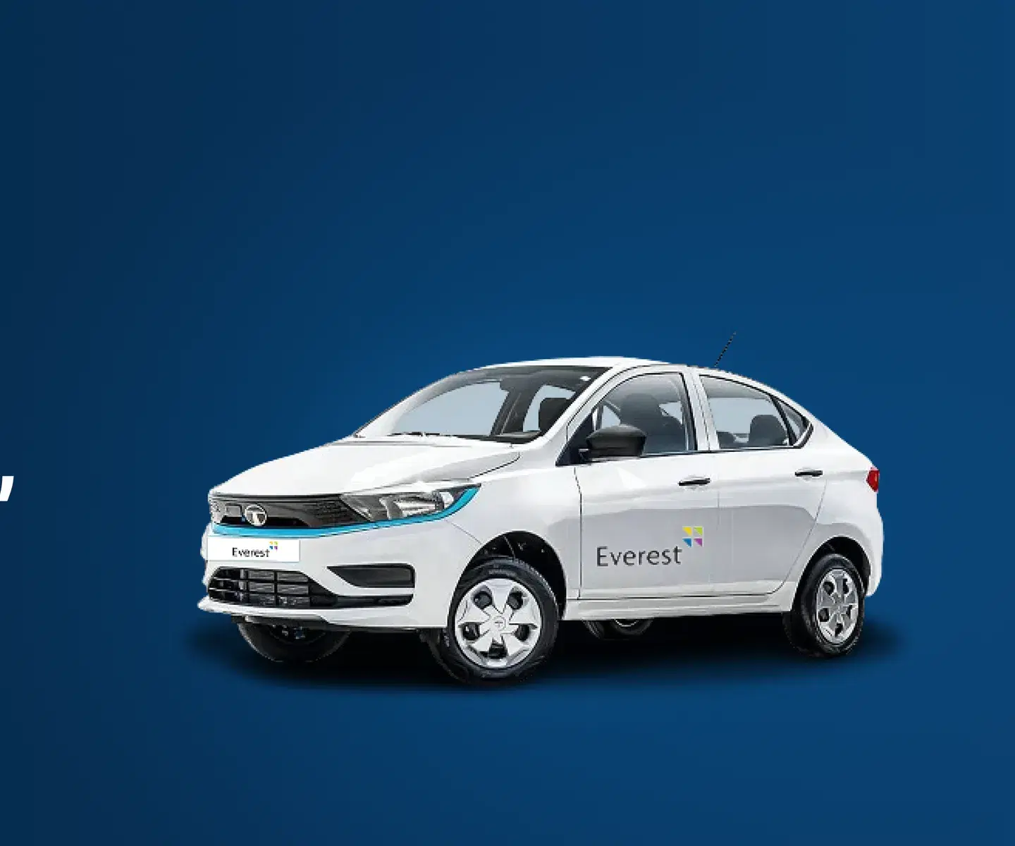 White Everest electric sedan